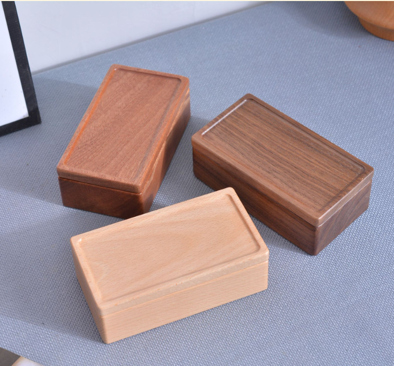 Simple multi grid solid wood jewelry box earrings necklaces rings jewelry storage box wooden jewelry box