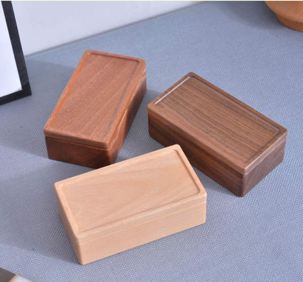 Simple multi grid solid wood jewelry box earrings necklaces rings jewelry storage box wooden jewelry box