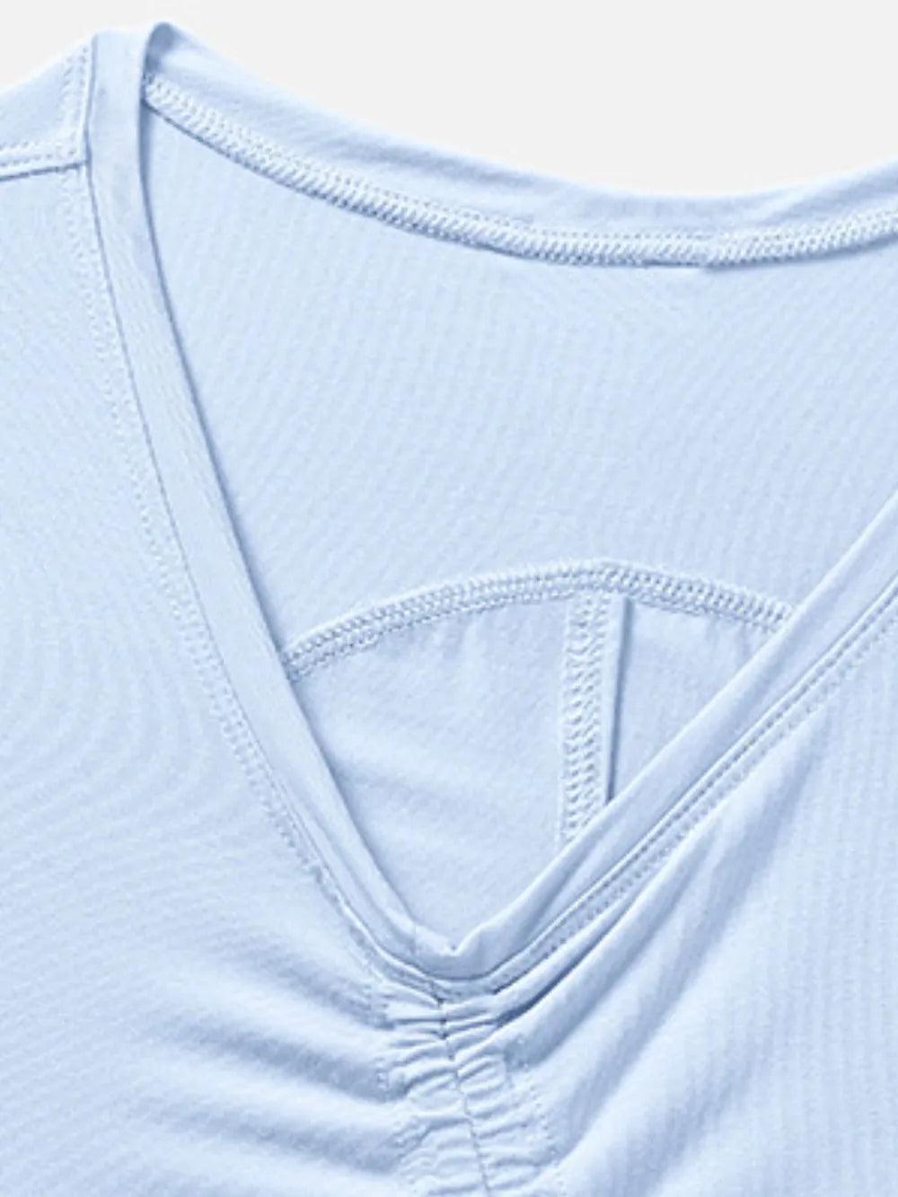 Drawstring Ruched Wide Strap Active Tank