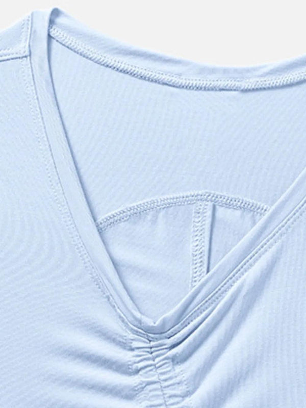 Drawstring Ruched Wide Strap Active Tank