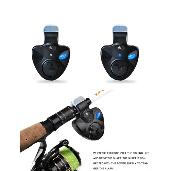 1pcs 40g Fishing Electronic LED Light Fish Bite Sound Alarm Bell Clip On Fishing Rod Black Tackle Fishing accessories
