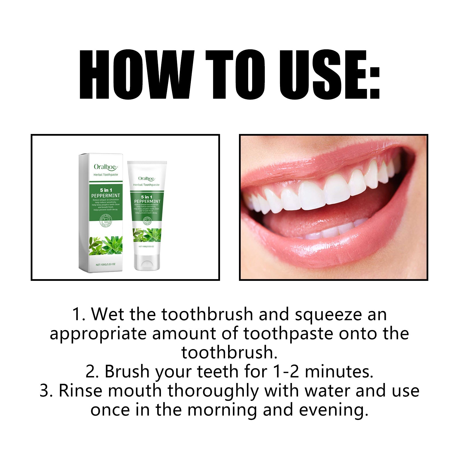 Aloe Whitening Toothpaste Cleans Mouth, Removes Odor, Freshens Breath, Removes Stains, Brighens Teeth And Beautifies Teeth