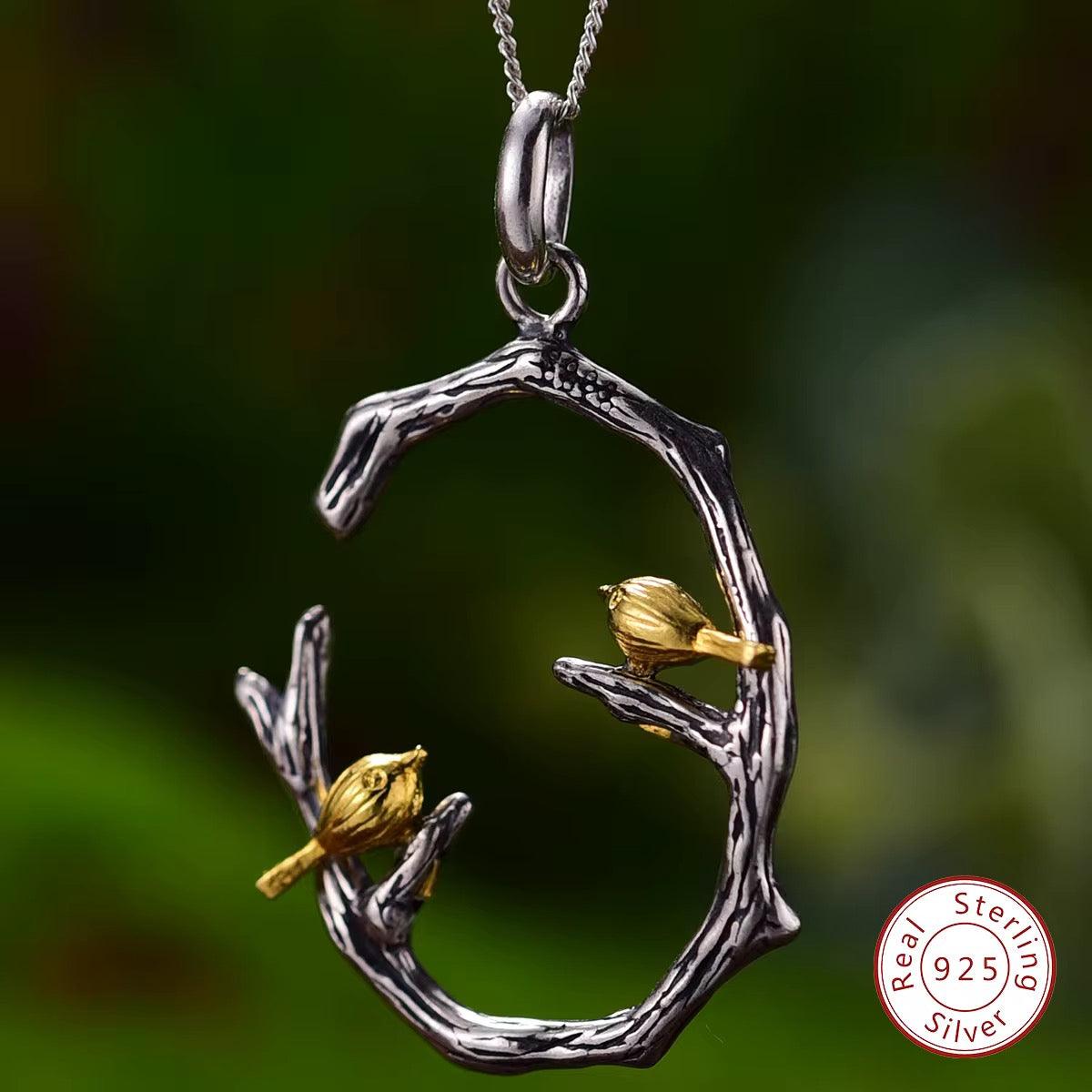 Nightingales on Branch Necklace