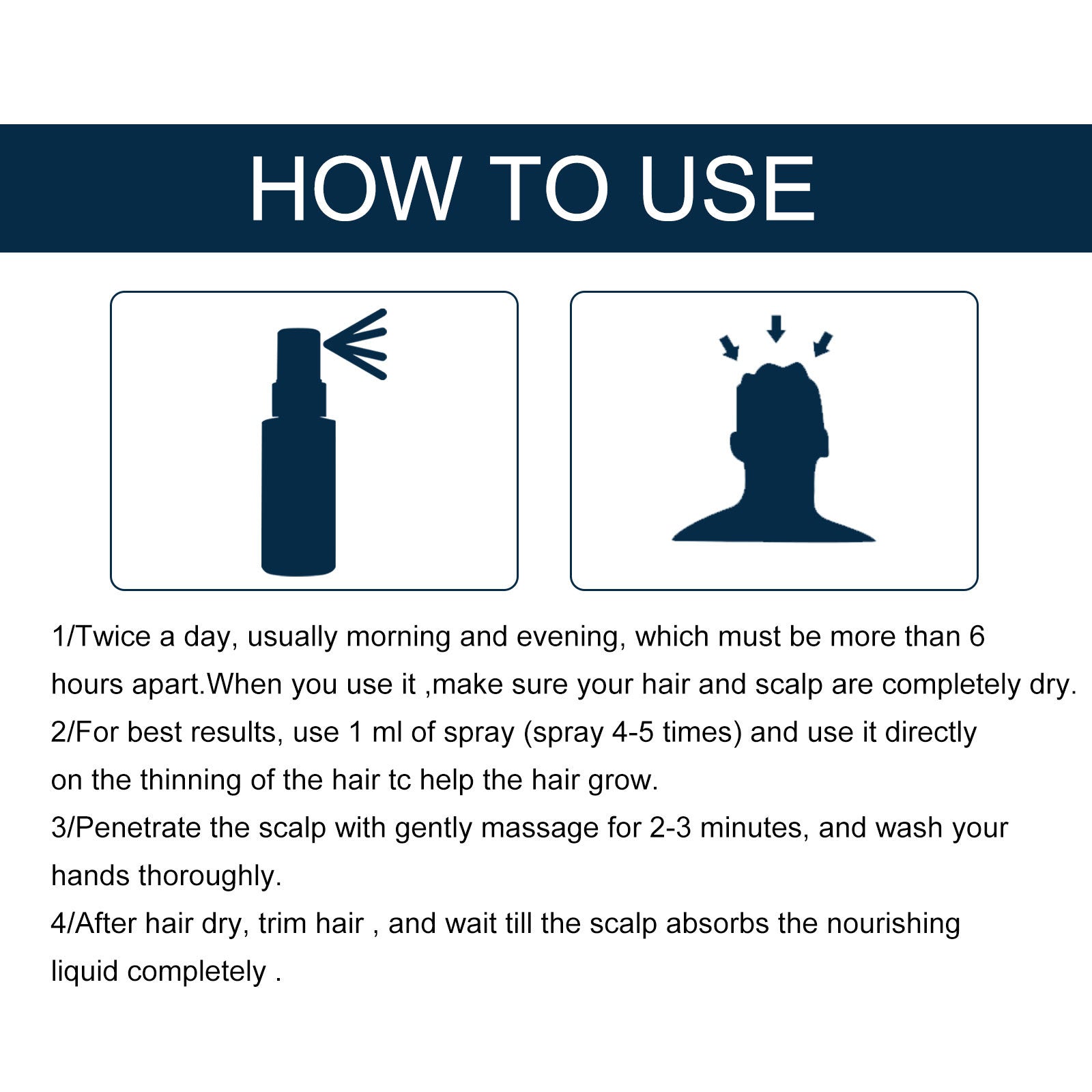 Men's Hair Spray, Dense Hair Solid Hair Hair Line Anti-Drop Treatment Fluid Thick