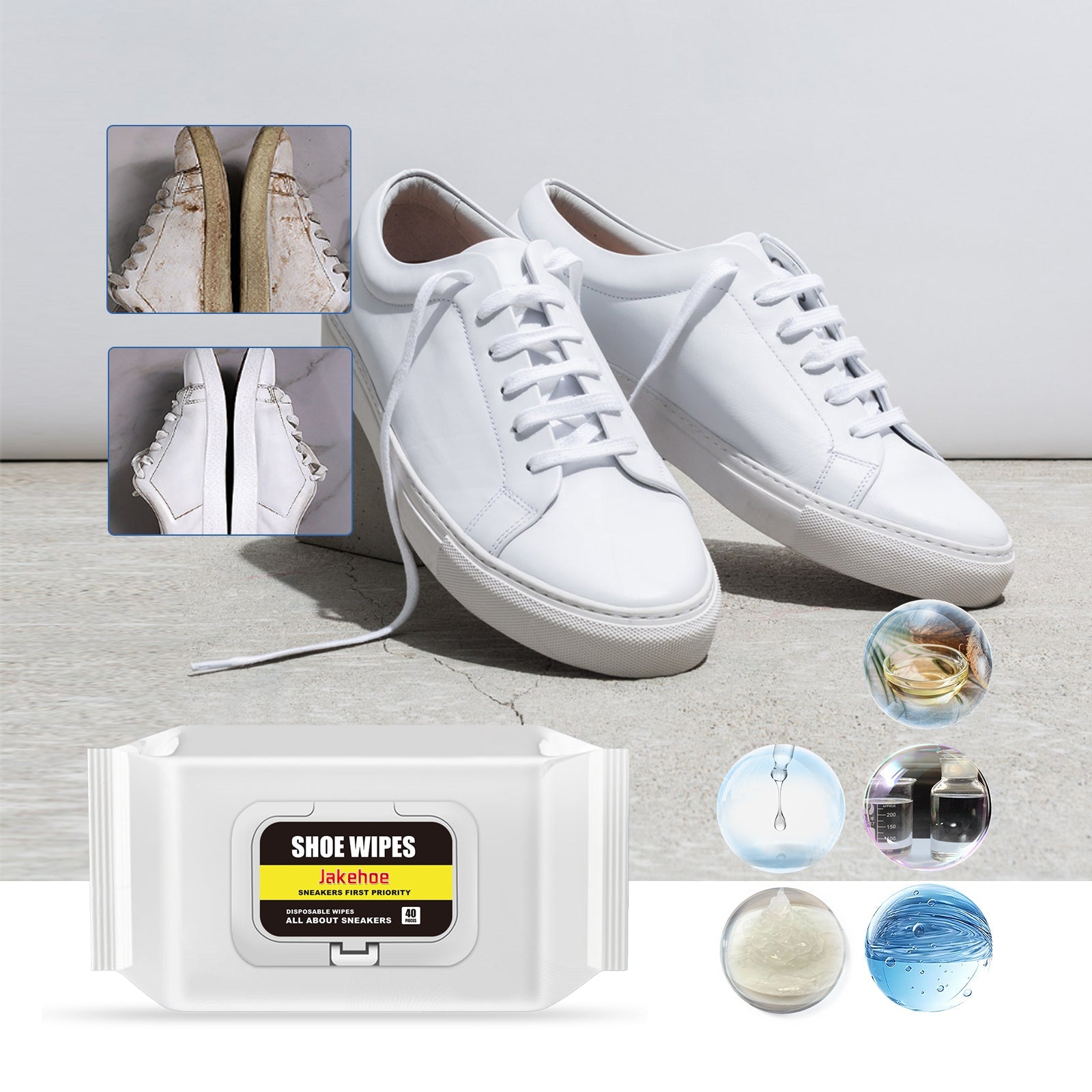 Sneakers Wipes, Small White Shoes Clean Stains Yellow Shoe Edge Decontamination Wash Free White Clean