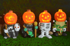 Halloween gift pumpkin knight garden ornaments decorative luminous small pumpkin head resin ornaments