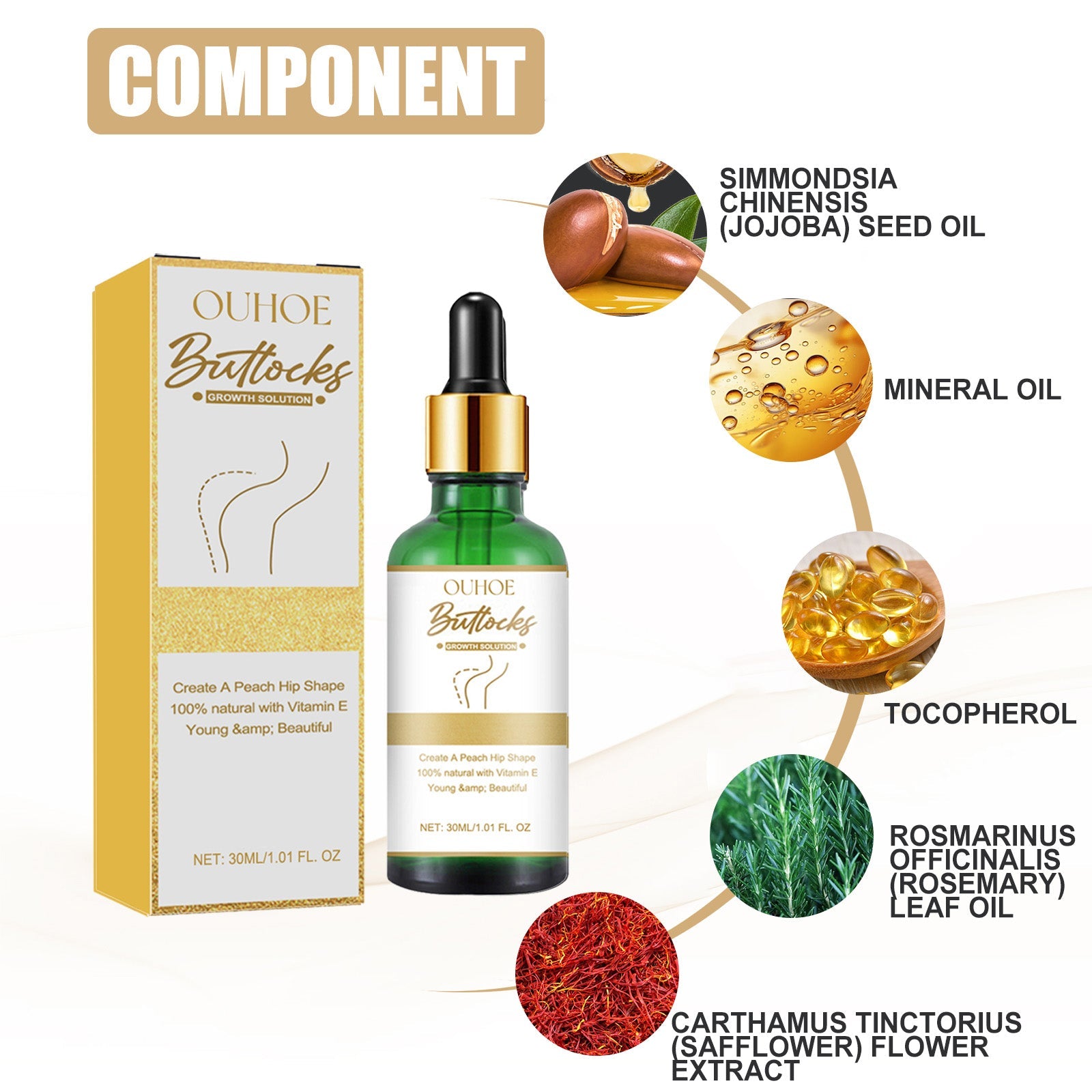Butt Essential Oil Lift Buttock Plump Buttock Massage Firming And Lightening Orange Peel Body Shape Peach Butt Essential Oil