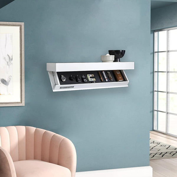 Magicflap Hidden Shelf - Wall-Mounted with Secret Compartment, a Floating Storage Solution.