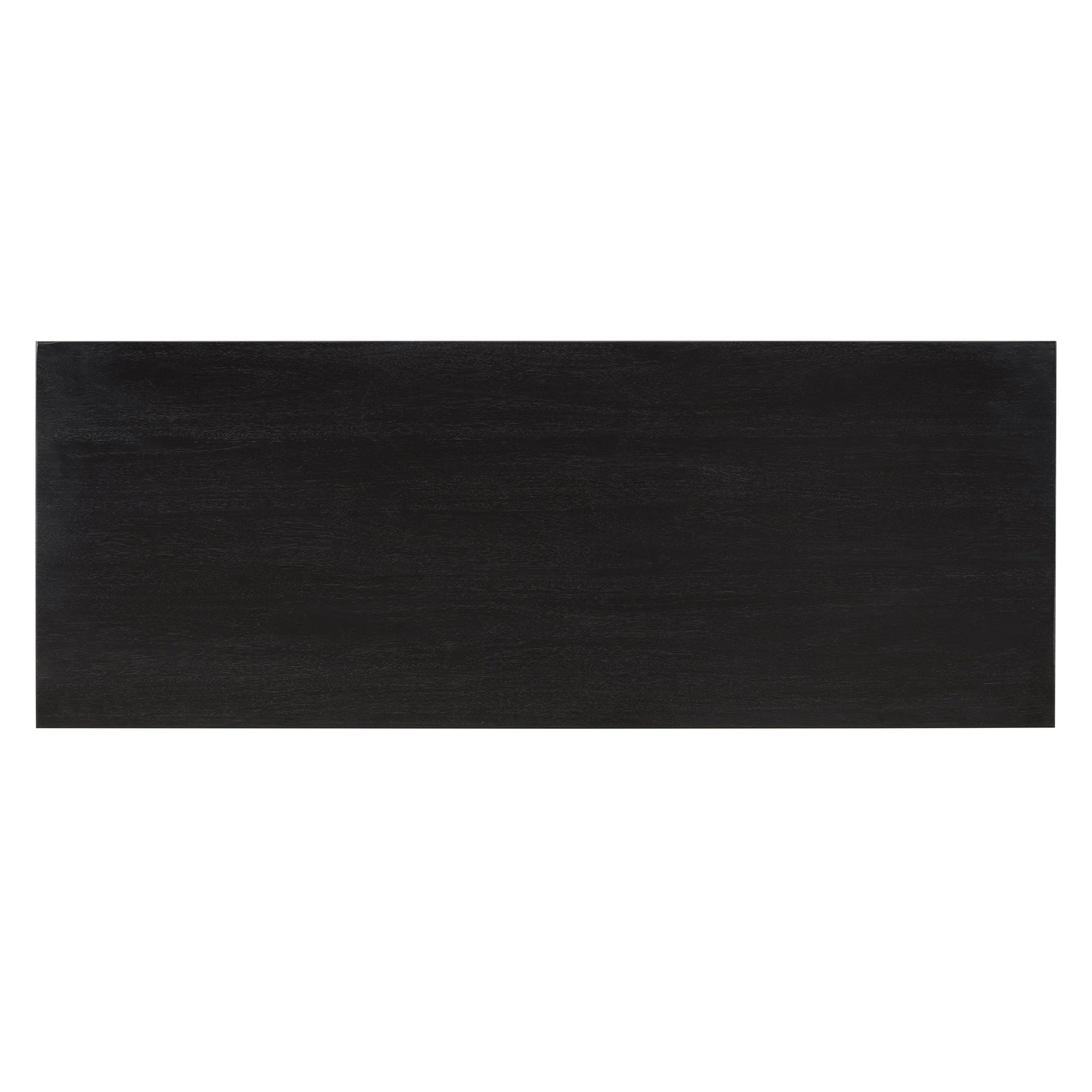 48-Inch Rustic Vintage Console Table --- Farmhouse Style Entryway Table with Open Shelf and Sturdy Construction (Black)