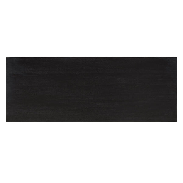 48-Inch Rustic Vintage Console Table --- Farmhouse Style Entryway Table with Open Shelf and Sturdy Construction (Black)