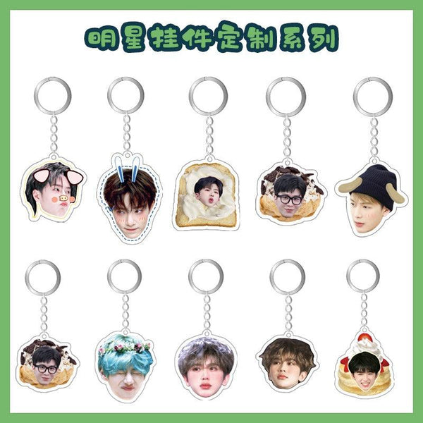 Acrylic keychain custom pet glue pendant pendant diy anime star photo