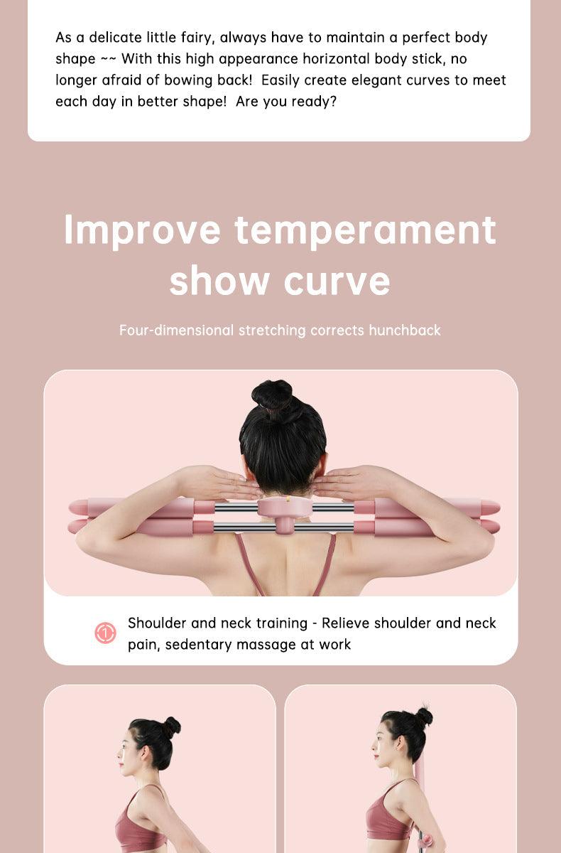 Adjustable open back shoulder stick correct hunchback correction cross yoga stick for corrective posture