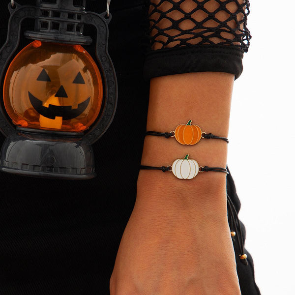 Ghost Festival Ghost Skin Wax Wire Bracelet Black Wind Bat Alloy Bracelet Set