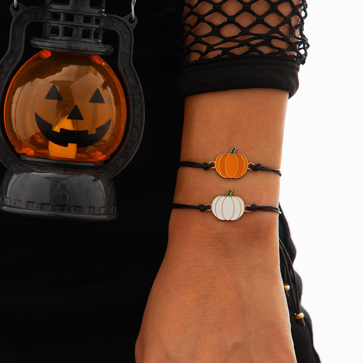 Ghost Festival Ghost Skin Wax Wire Bracelet Black Wind Bat Alloy Bracelet Set