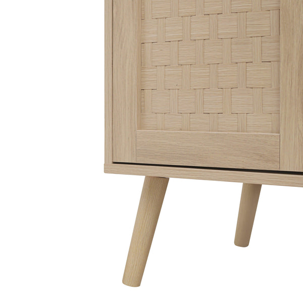 4 Door Accent Cabinet Sideboard Buffet Storage Cabinet with Adjustable Shelf for Entryway Living Room Bedroom