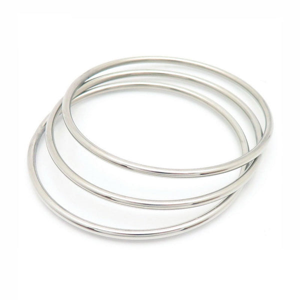 3mm smooth plain circular ring bracelet with multiple layers for wearing wristbands and accessories