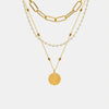 Synthetic Pearl Titanium Steel Three-Layered Necklace