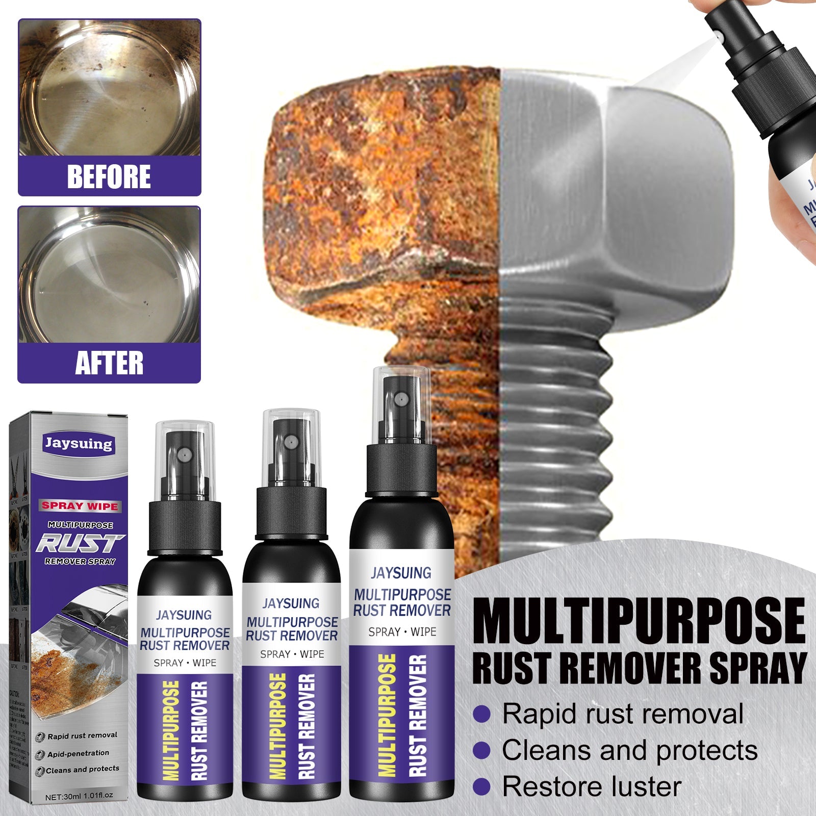 Metal Rust Remover, Multi-Functional Automotive Hub Polishing Retreader Faucet Stainless Steel Rust Removal