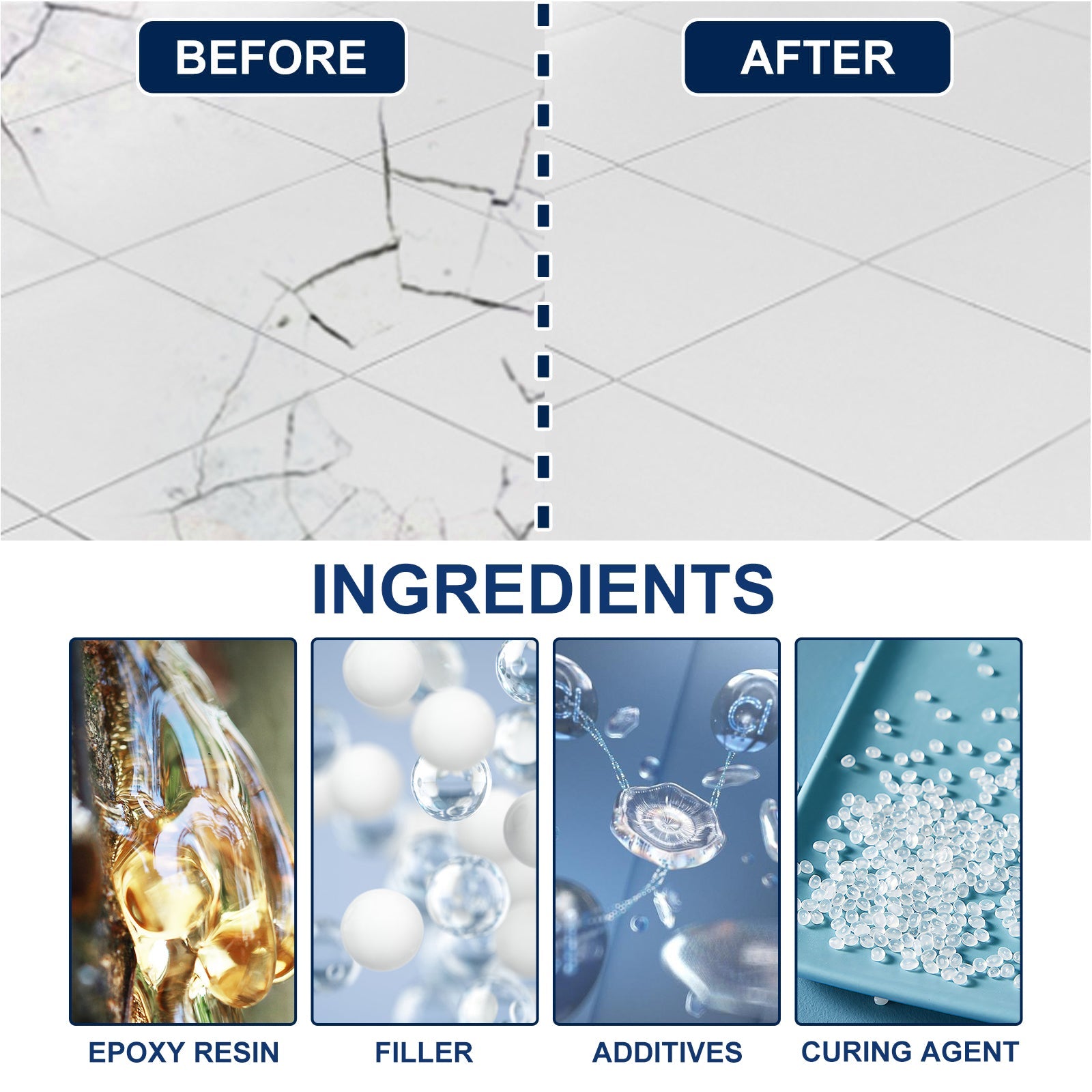 Casting Glue Household Tile Casting Repair Transparent Waterproof High Temperature Resistant Metal Plastic Welding Agent