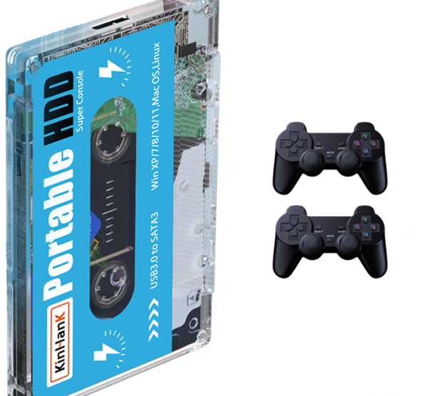 Kinhand 500G HDD Portable External Hard Drive Disk 55000 Retro Games For PSP/SEGA SATURN/Wii Gaming Card for Computer Laptop