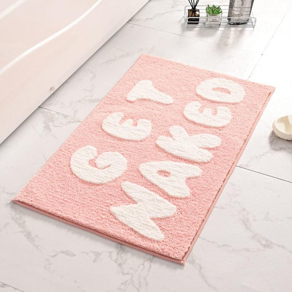 Flocked carpet entrance door floor mat household bathroom non-slip mat bathroom absorbent mat kitchen floor mat