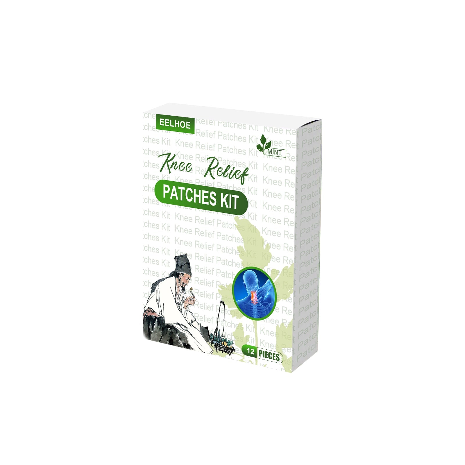 Knee Relief Patches Kit, Maintenance Knee Joint Lumbar Pain Relief Pain Plaster Wormwood Patch