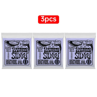 Ernie Ball 6-String Baritone Slinky Nickel Wound Electric Guitar Strings, 13-72 Gauge (P02839)
