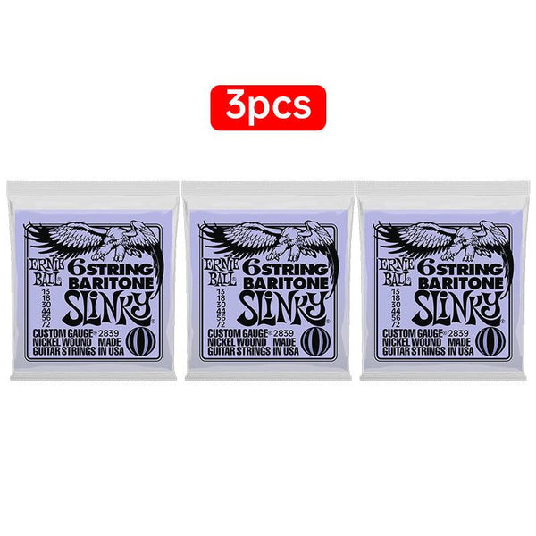 Ernie Ball 6-String Baritone Slinky Nickel Wound Electric Guitar Strings, 13-72 Gauge (P02839)