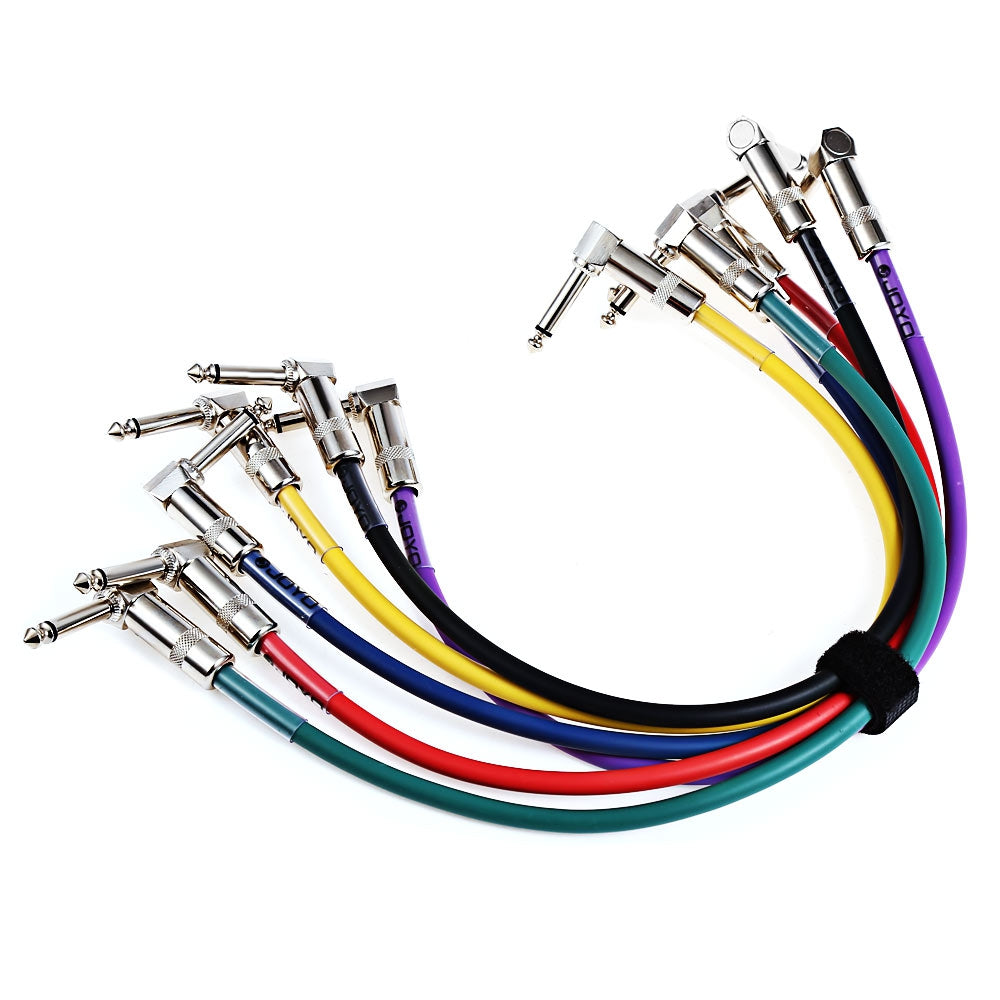 JOYO CM - 05 6pcs 1.2Ft Shielded Mono Cable Guitar Signal Line 6.3mm Male to 6.3mm Male Plug