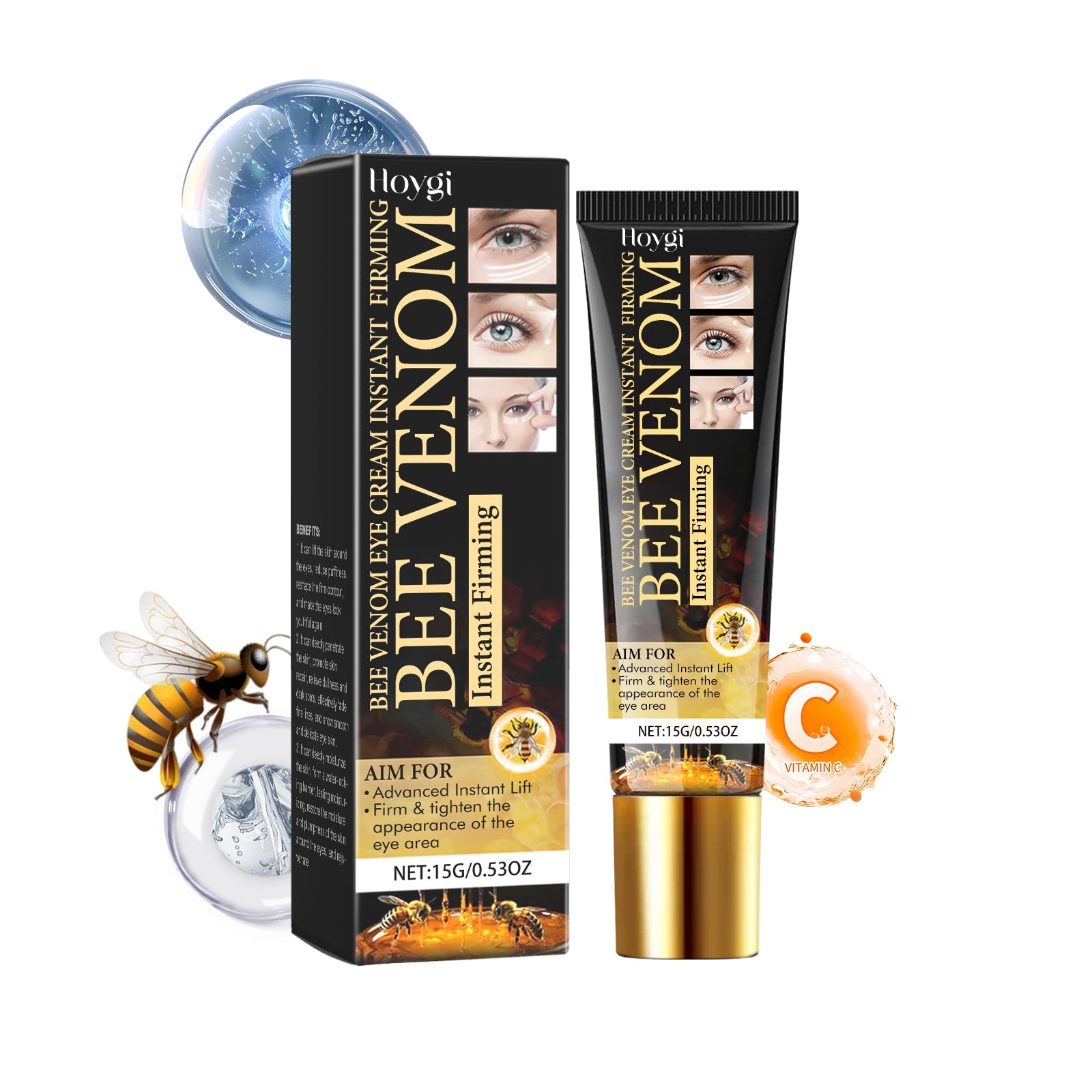 Bee Venom Firming Eye Cream, Anti-Wrinkle Revitalizing, Hydrating And Moisturizing Eye Cream To Improve Dry Eye Bags Around The Eyes