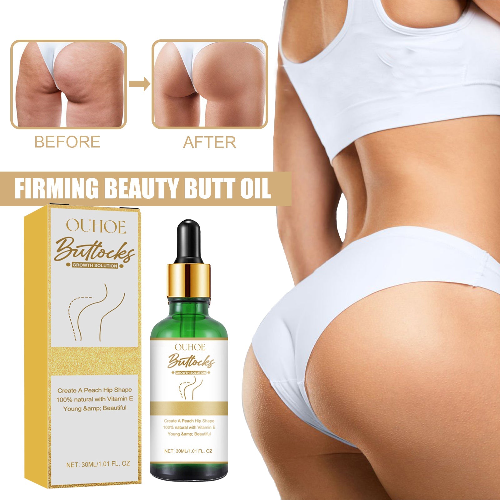 Butt Essential Oil Lift Buttock Plump Buttock Massage Firming And Lightening Orange Peel Body Shape Peach Butt Essential Oil