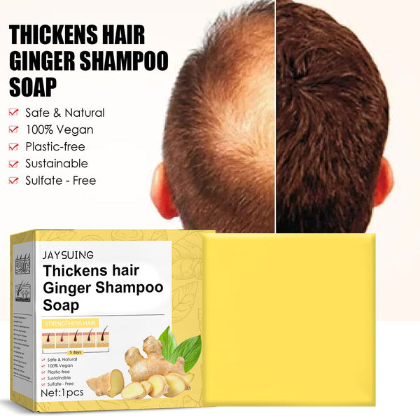 Ginger Dense Hair Soap, Moisturizes Hair Ends And Roots Cleansing Scalp Hair Care Shampoo Soap