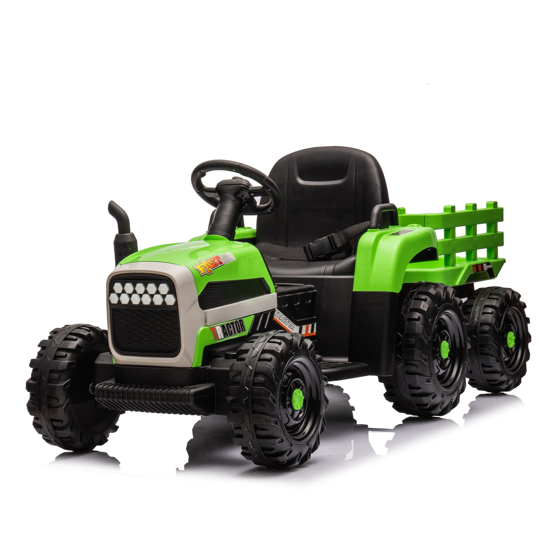 Children's electric tractor toy, powered by 24V battery, 200w * 2 motor 1.86-4.97MPH/remote control three speed adjustable