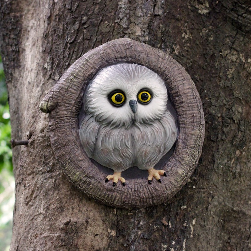 Owl pendant resin outdoor garden simulation animal tree hanging