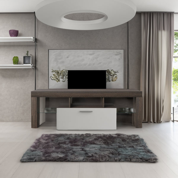 20 minutes quick assembly brown simple modern TV stand cabinet Brown + whiteTV bracket