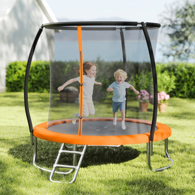 8FT Outdoor Heavy-Duty Recreational Trampoline-Orange