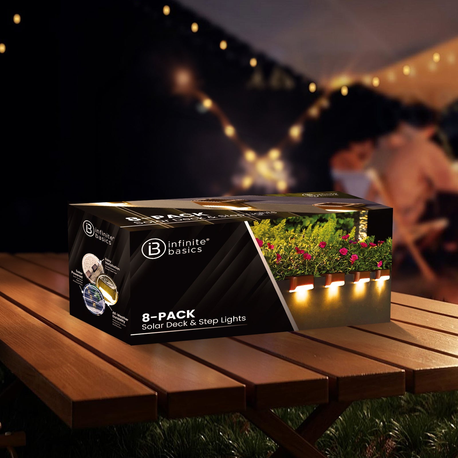 8-Pack Solar LED Deck & Step Lights