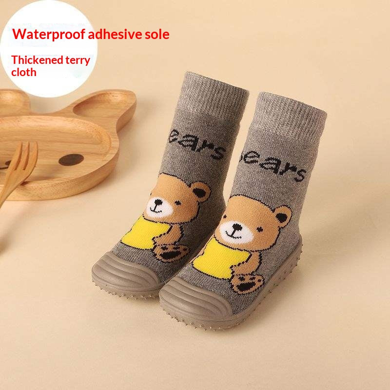 Newborn Baby Boys/Girls Socks With Anti-Slip Soft Rubber Soled Outdoor Foot Socks Animal Carton Floor Booties Socks For Kids