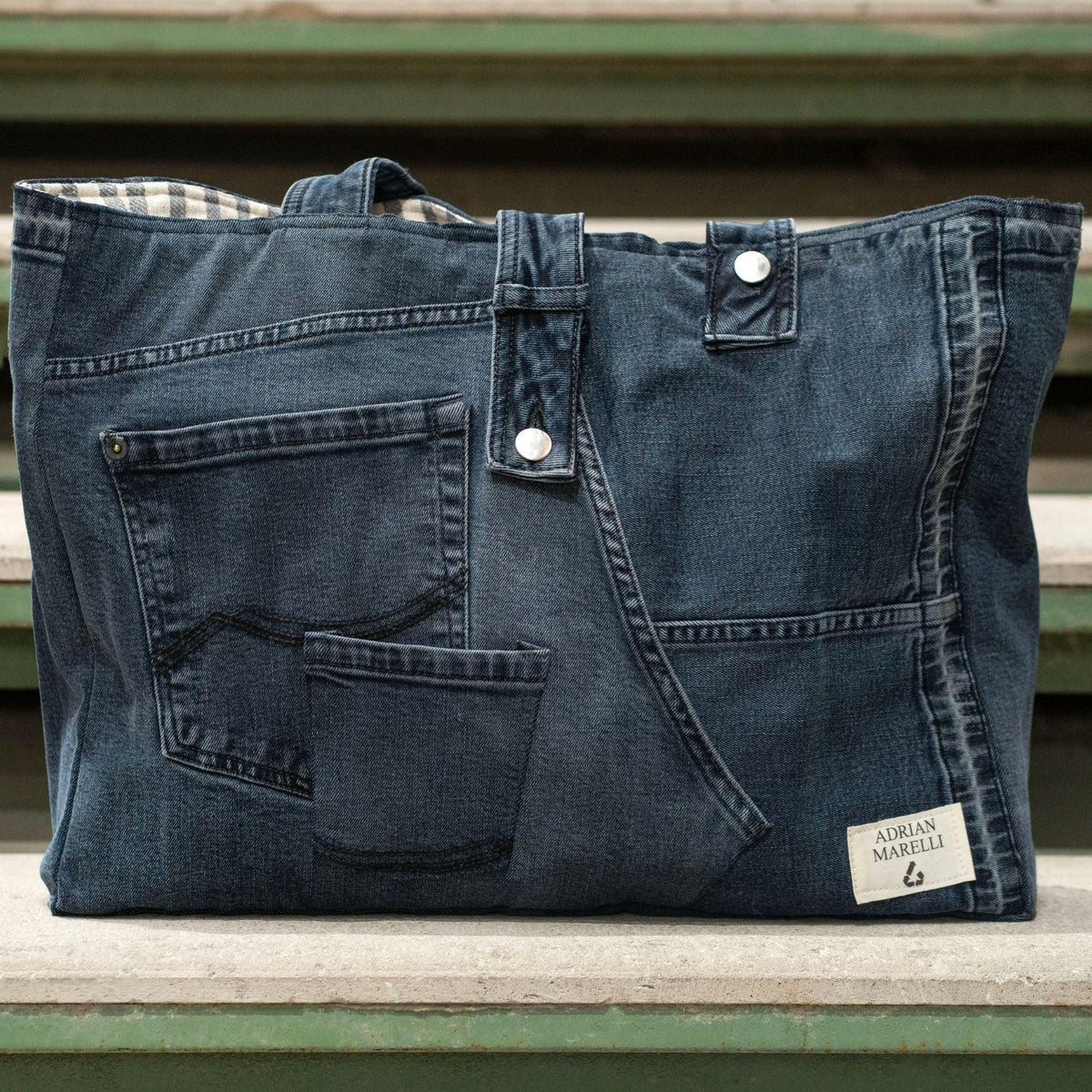 Brooklyn Heritage Tote / Recycled Denim Black