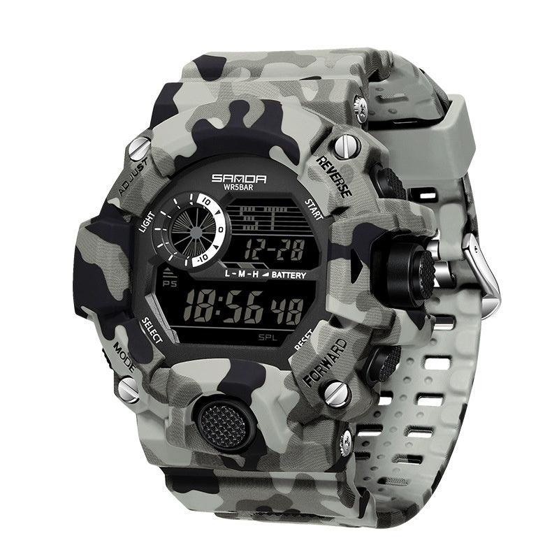 Shock Military Army Mens Watch In Camouflage  Style With LED Digital Back Light With Luminous  Effect