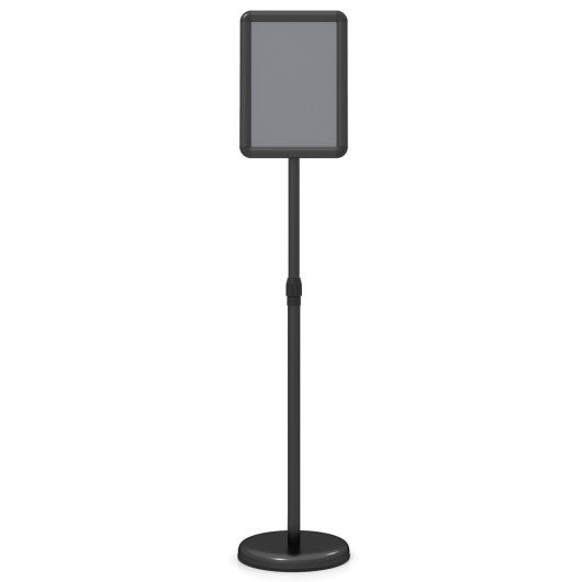 8.5 x 11Inch Sign Holder Stand with Snap-Open Frame and 360° Rotation-Black