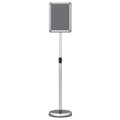 8.5 x 11Inch Sign Holder Stand with Snap-Open Frame and 360° Rotation-Silver