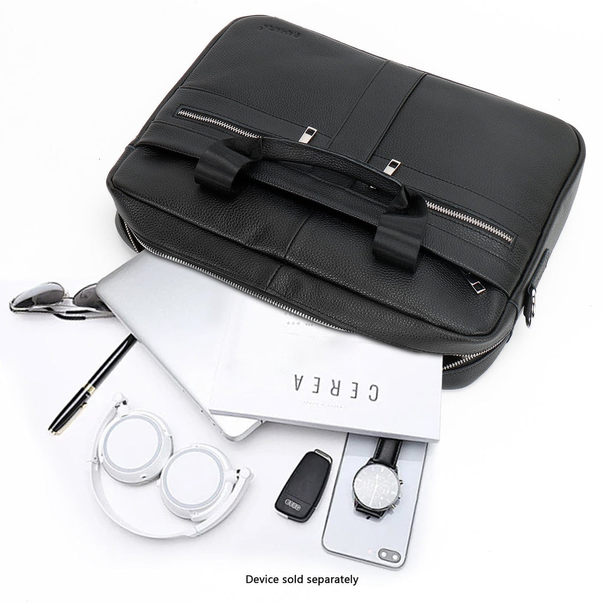 Genuine Leather Business Bag Briefcase - Laptops up to 16-inch