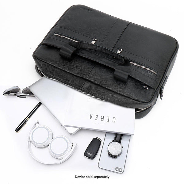 Genuine Leather Business Bag Briefcase - Laptops up to 16-inch