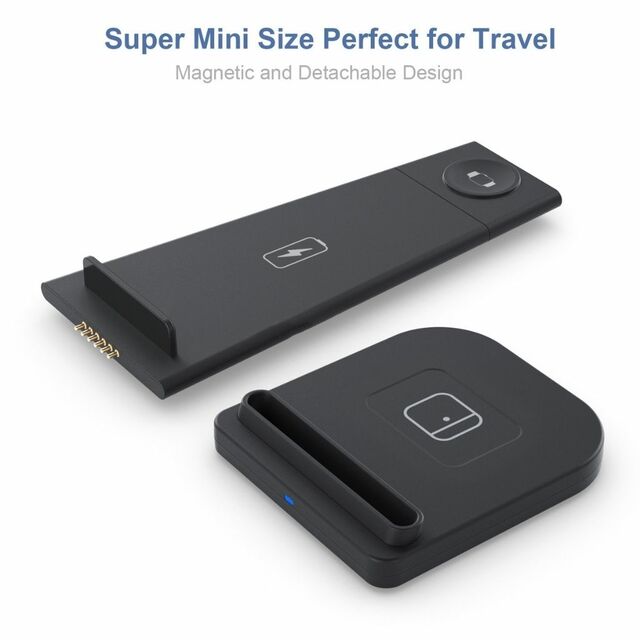 3-in-1 Fast Wireless Charging Stand for Phones, Apple Watch & AirPods