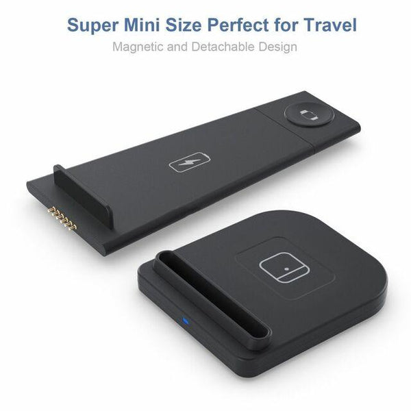 3-in-1 Fast Wireless Charging Stand for Phones, Apple Watch & AirPods
