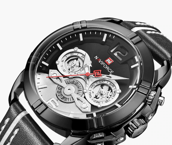 Waterproof  Quartz  Man Leather Sport Wrist Watch  Luxury Unique Design Perfect Gift