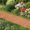 8 FT Wooden Garden Pathway with Non-Slip Surface for Patio-Natural - Natural