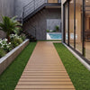 8 Feet Outdoor Pathway Straight Roll-Out Patio Boardwalk-Brown - Brown