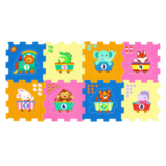 8-Piece Interlocking Baby Floor Puzzle Tiles with Educational Numbers